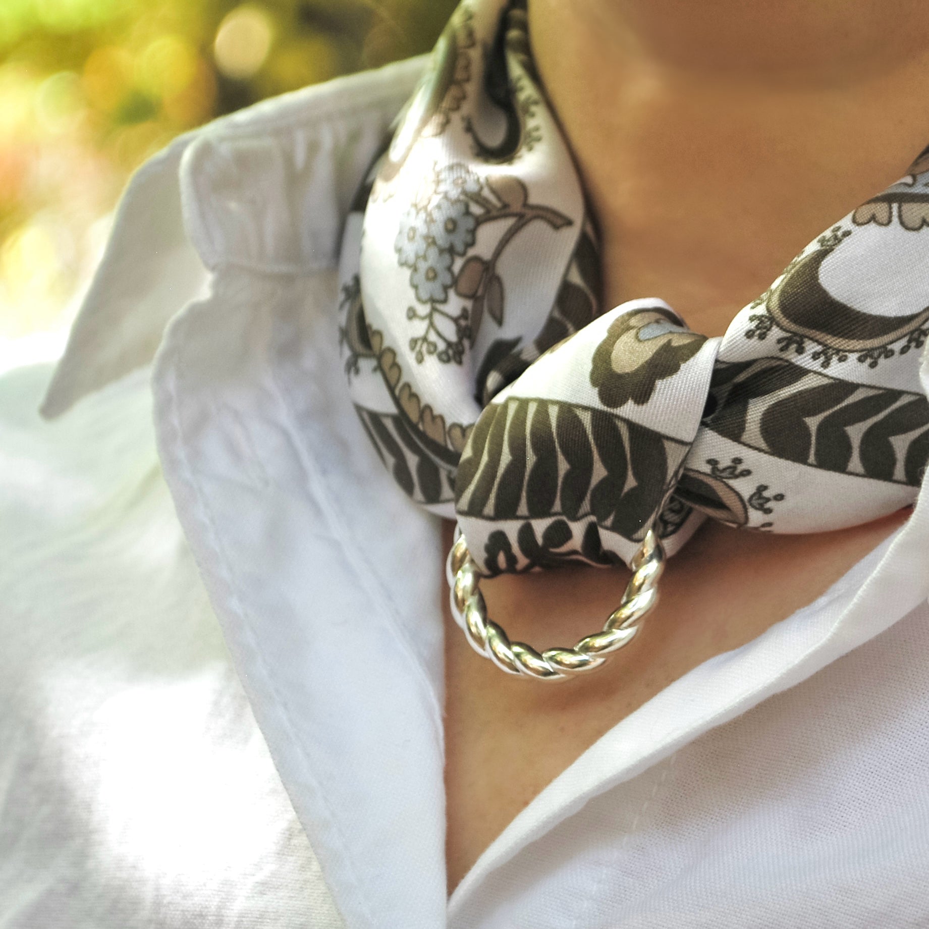 Corde Scarf Ring Silver