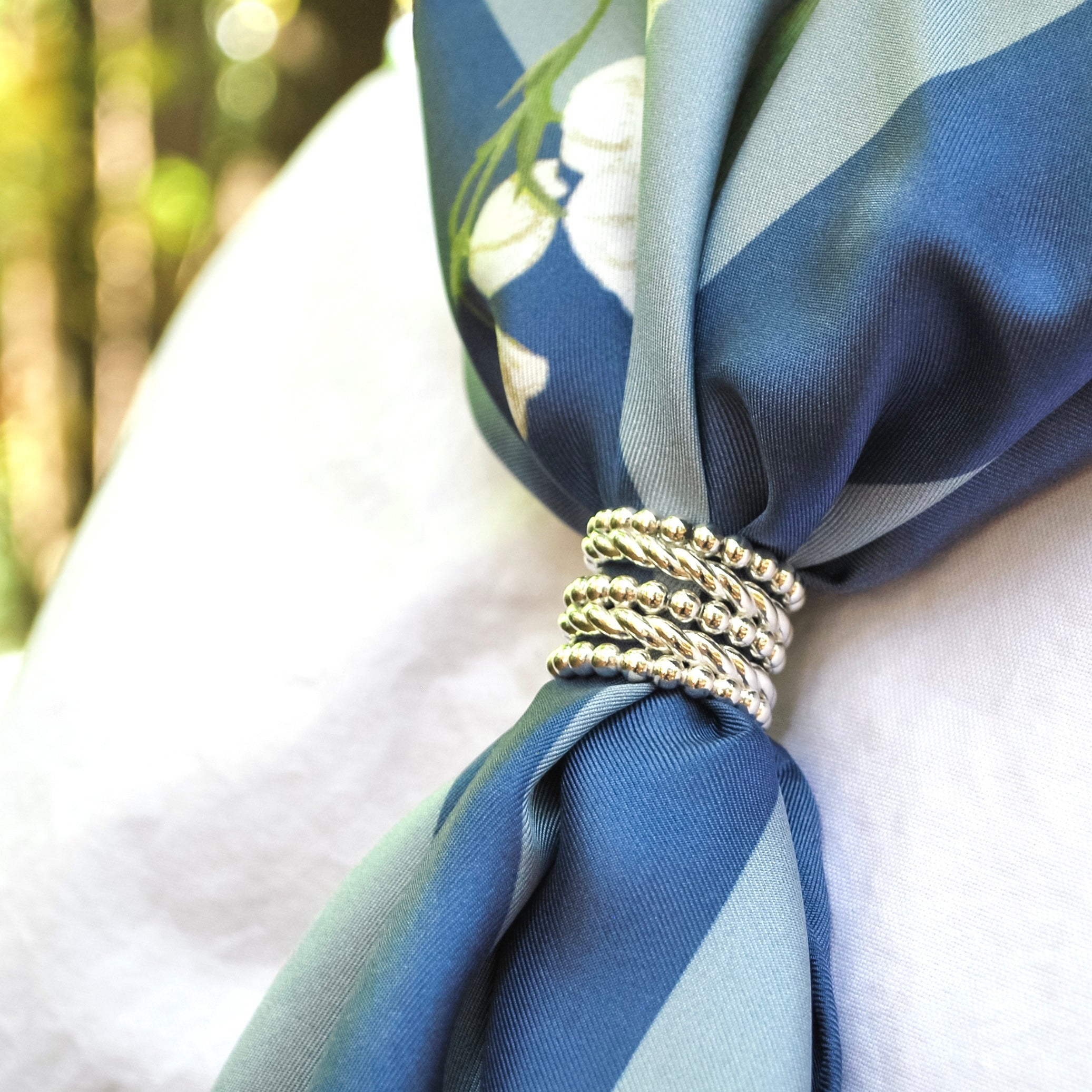 Perle Scarf Ring Silver