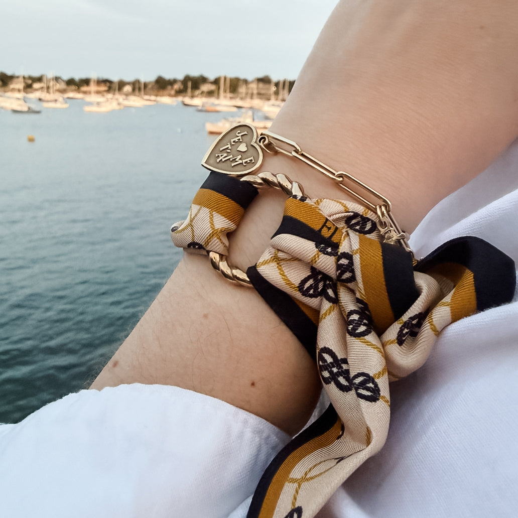 Corde Scarf Ring Brass